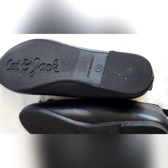 Cat&Jack black girl ballet flats shoes Size 3 - Picture 3 of 3